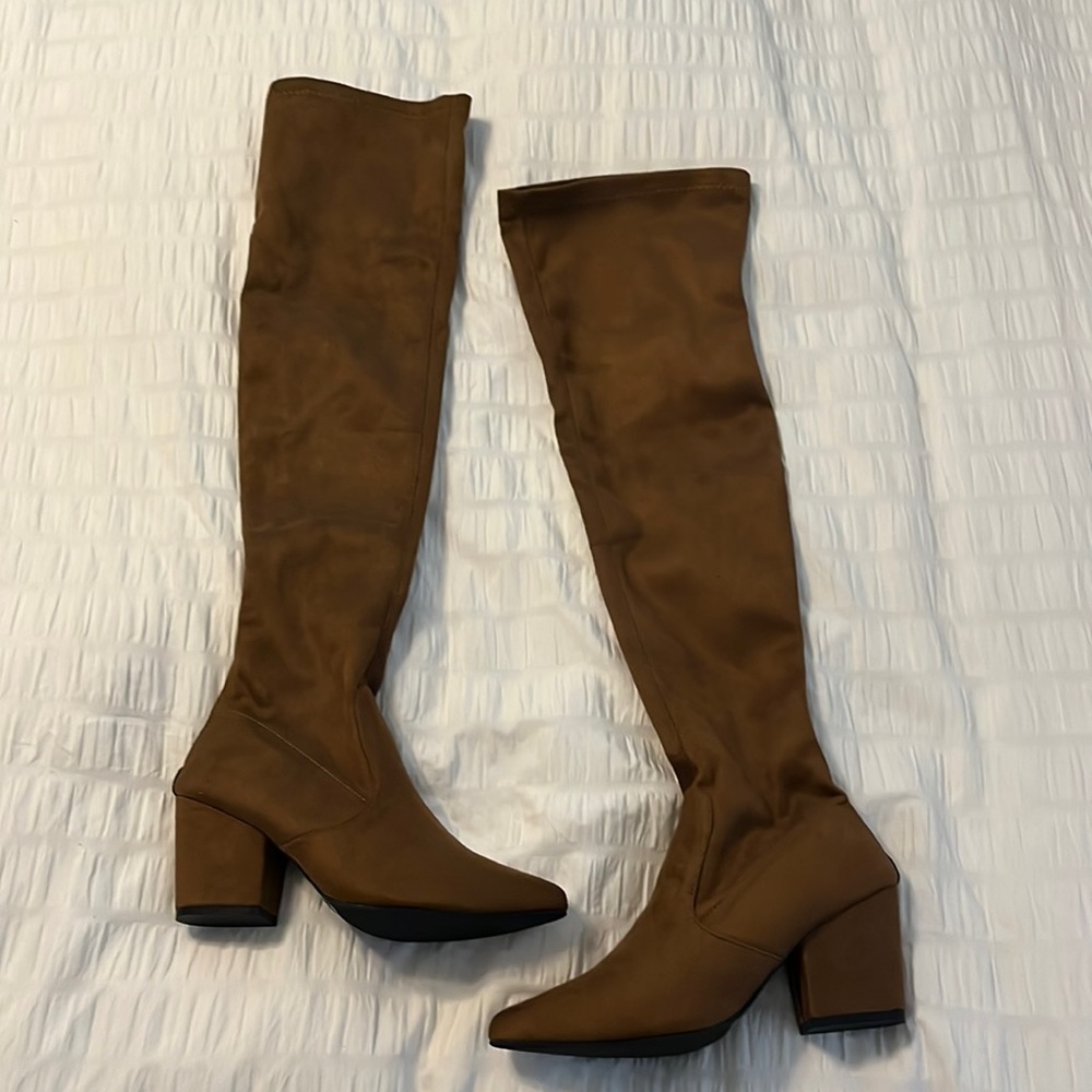 Brown over the knee boots